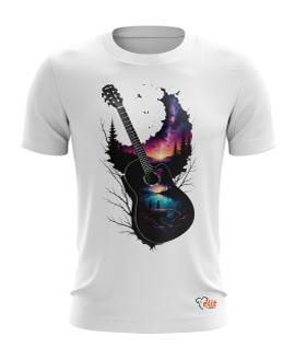 Gitar Baskılı  Penye Tişört