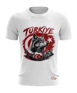 Türkiye ve Kurt Baskılı Penye Tişört